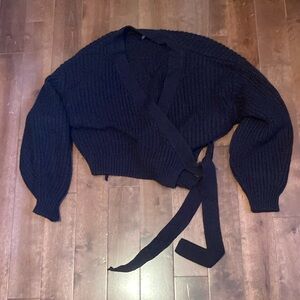 Black Wrap Sweater